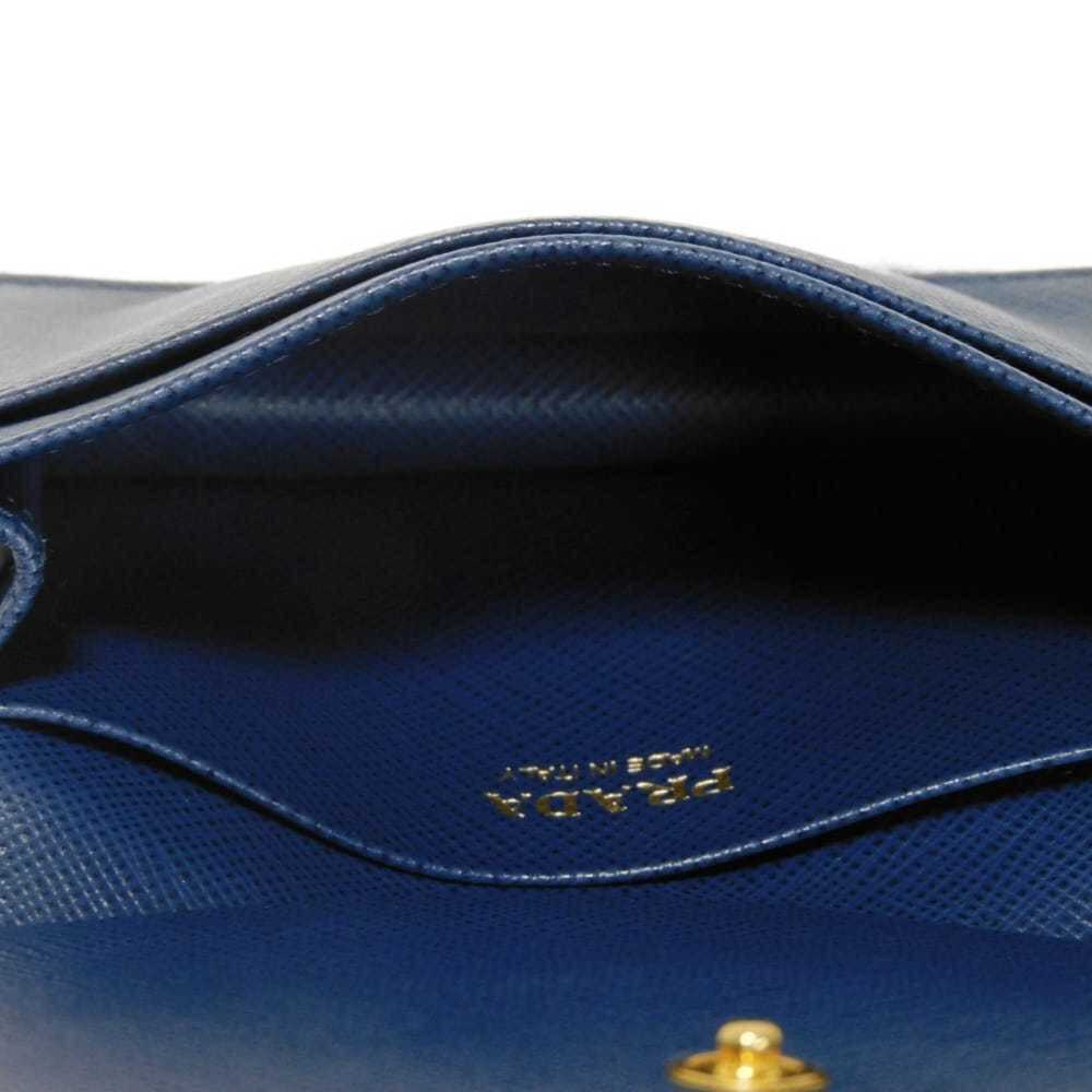 Prada Saffiano Metal Card Case, Blue, Snap Button Closure, Bi-fold, Plate, Bl... - Picture 10 of 16